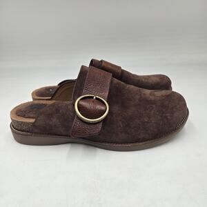 Sofft Clog Slip On Mule Brown Suede Women's 9.5 Travel Boho Hippie Retro Comfy